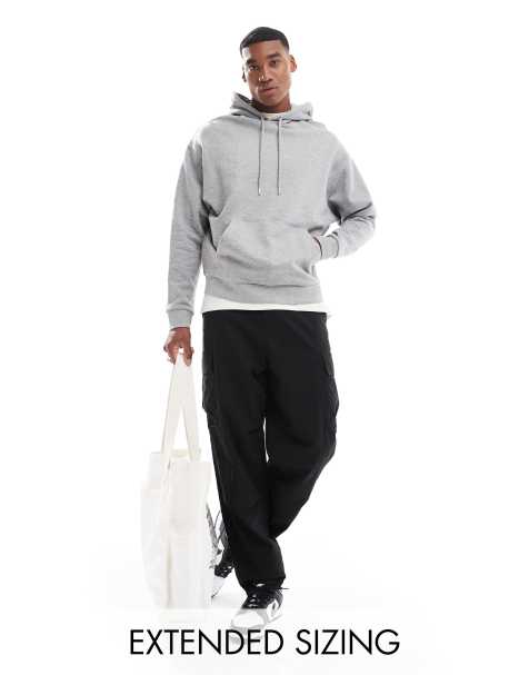 ASOS DESIGN – Essential – Gråmelerad huvtröja i oversize - view 1