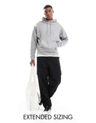 ASOS DESIGN – Essential – Gråmelerad huvtröja - view 1