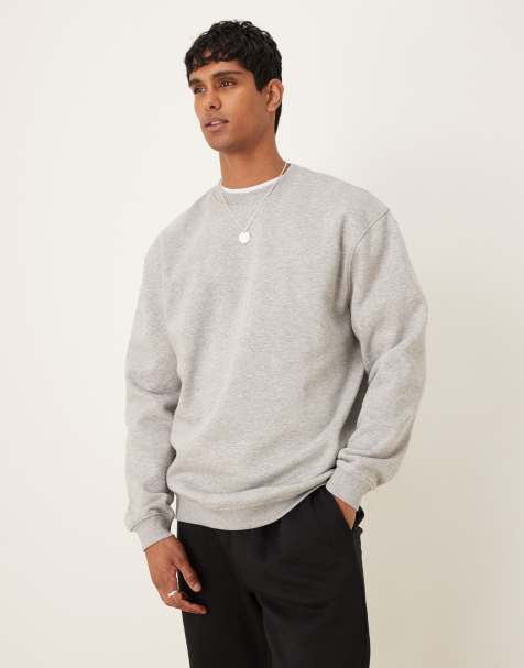 ASOS DESIGN – Essential – Gråmelerad sweatshirt i lång modell - view 1