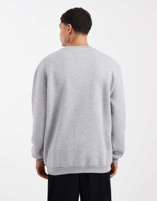 ASOS DESIGN – Essential – Gråmelerad sweatshirt i lång modell, 3 av 5