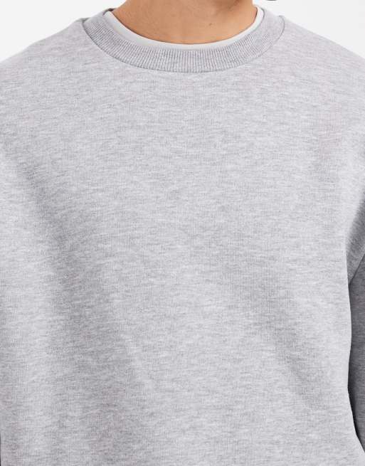 ASOS DESIGN – Essential – Gråmelerad sweatshirt i lång modell, 5 av 5