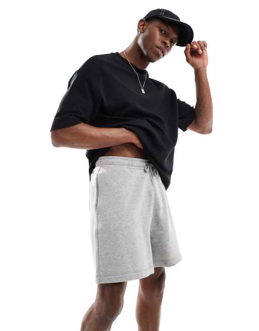 ASOS DESIGN – Essential – Gråmelerade shorts i oversize 
