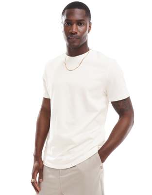 Asos Design Heavyweight Relaxed Crew Neck T-shirt With Raw Hem In Multi