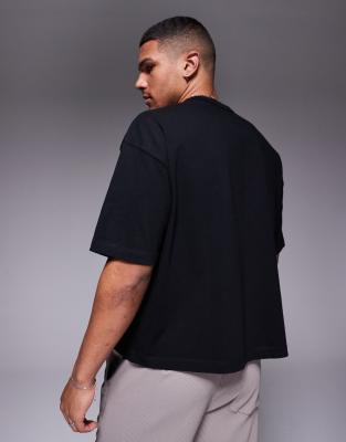 Asos Design Essential Heavyweight Oversized Boxy T-shirt 240gsm In Black