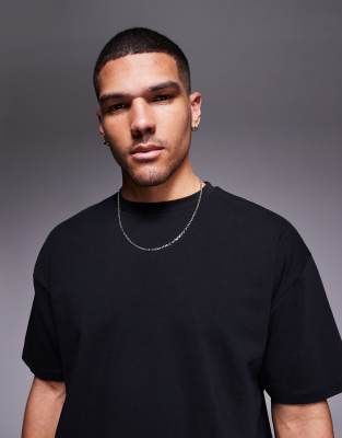 Asos Design Essential Heavyweight Oversized T-shirt 240gsm In Black