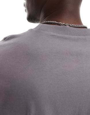 Asos Design Essential Heavyweight Oversized T-shirt 240gsm In Gray