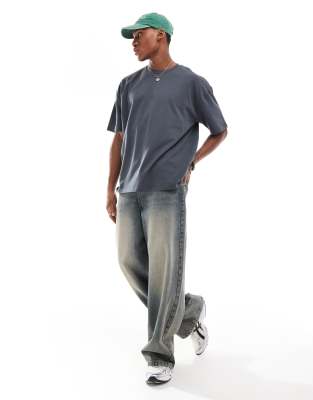 Asos Design Essential Heavyweight Oversized T-shirt 240gsm In Gray