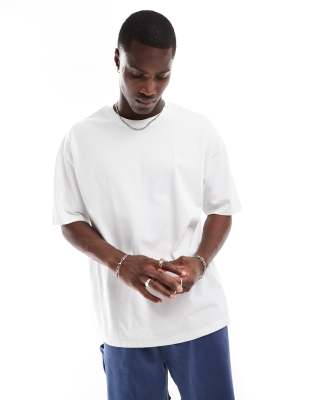 Asos Design Essential Heavyweight Oversized High Neck T-shirt In White