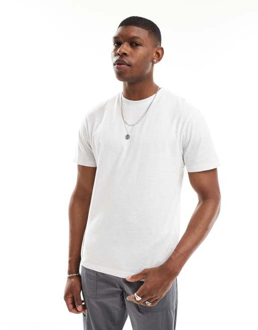 ASOS DESIGN – Essential – Jasnobeżowy melanżowy T-shirt z okrągłym dekoltem