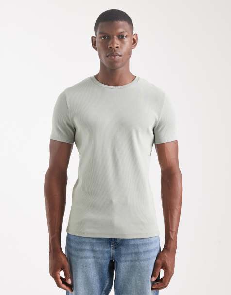 ASOS DESIGN – Essential – Jasnozielony prążkowany T-shirt o kroju podkreślającym sylwetkę - view 1