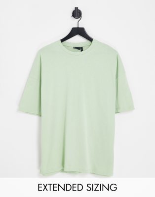 ASOS DESIGN Essential – Jasnozielony T-shirt oversize z okrągłym dekoltem