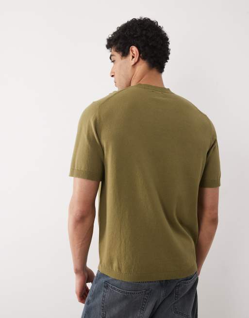 ASOS DESIGN – Essential – Kakifärgad, finstickad tröja med avslappnad passform och rund halsringning, 3 av 5