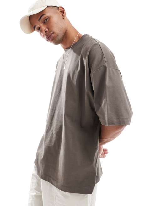 ASOS DESIGN – Essential – Khakifärgad t-shirt i extra oversize