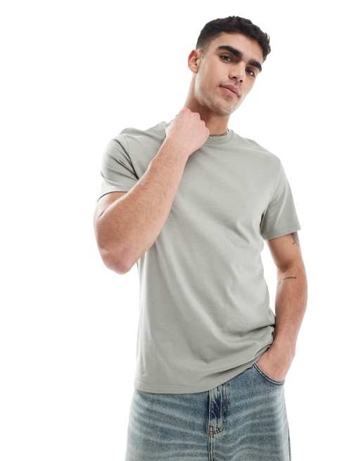 ASOS DESIGN – Essential – Khakifärgad t-shirt med rund halsringning