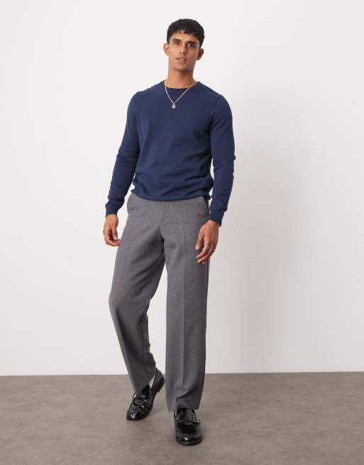 ASOS DESIGN essential knit sweater in navy