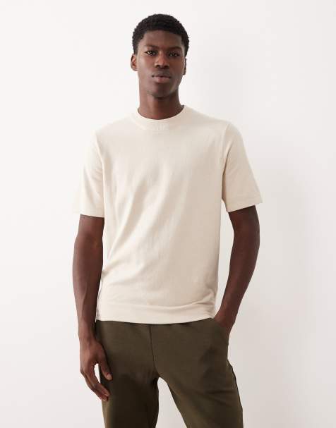 ASOS DESIGN Essential knitted crew neck t-shirt in stone - view 1