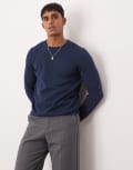 ASOS DESIGN essential knitted jumper in navy