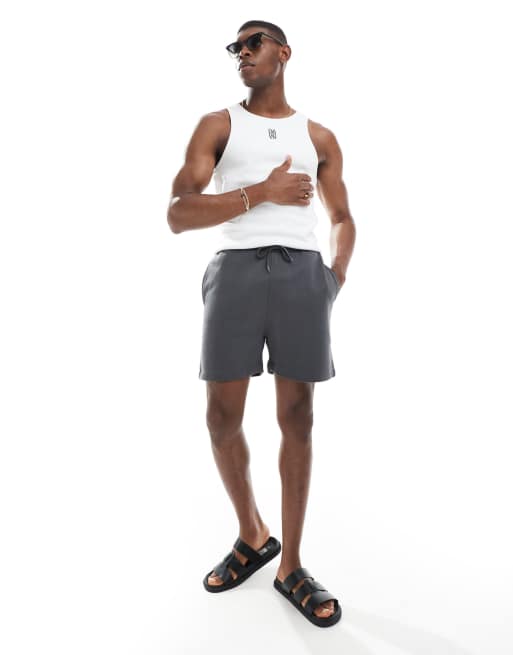 ASOS DESIGN - Essential - Koksgrå smalle shorts 