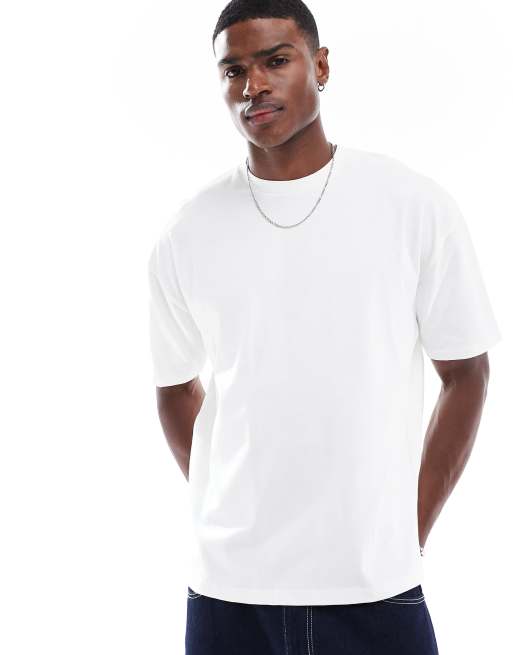 ASOS DESIGN – Essential – Kremowy T-shirt o luźnym kroju