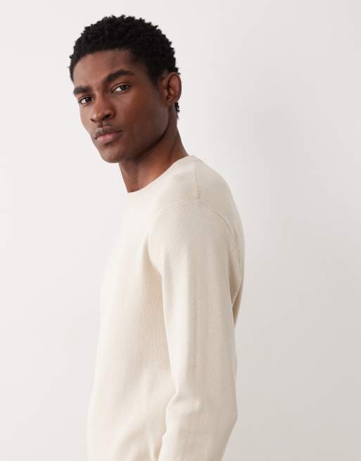 ASOS DESIGN – Essential – Ljusbeige, ribbstickad topp med långa ärmar och rund halsringning, 4 av 5