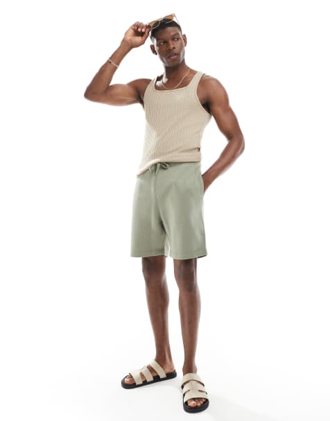 ASOS DESIGN – Essential – Ljust kakifärgade, medellånga shorts med smal passform - view 1