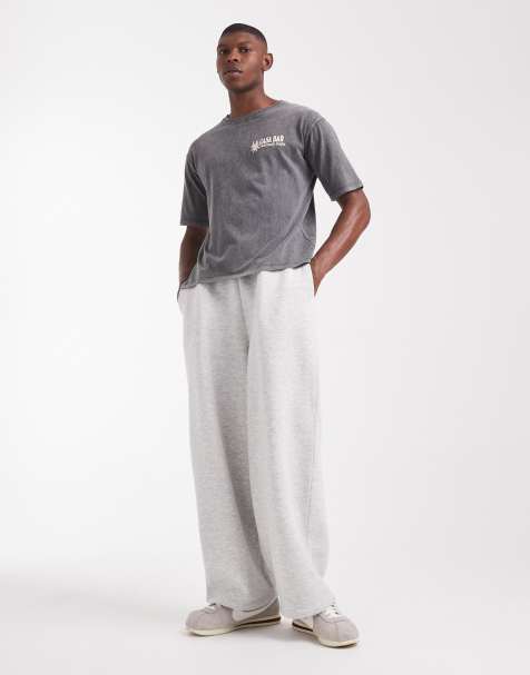 ASOS DESIGN essential loose jogger in grey marl - LGREY - view 1