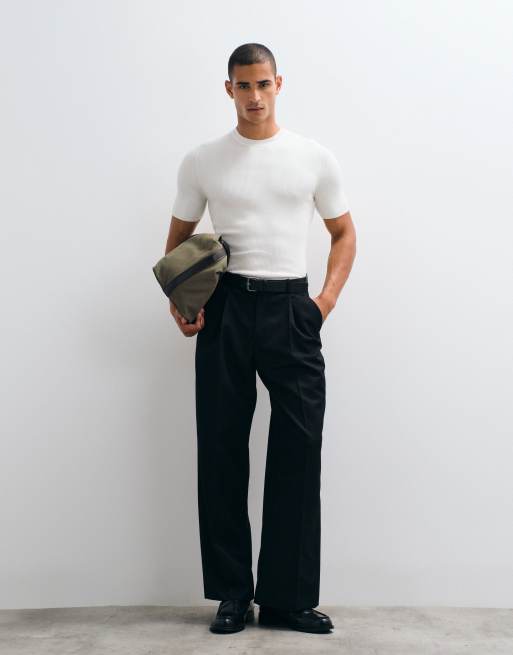 ASOS DESIGN - Essential - Maglia girocollo attillata bianca a costine, 3 di 5