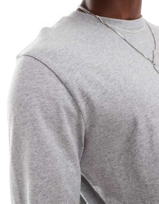 ASOS DESIGN - Essential - Maglietta a maniche lunghe girocollo grigio mélange , 3 di 4