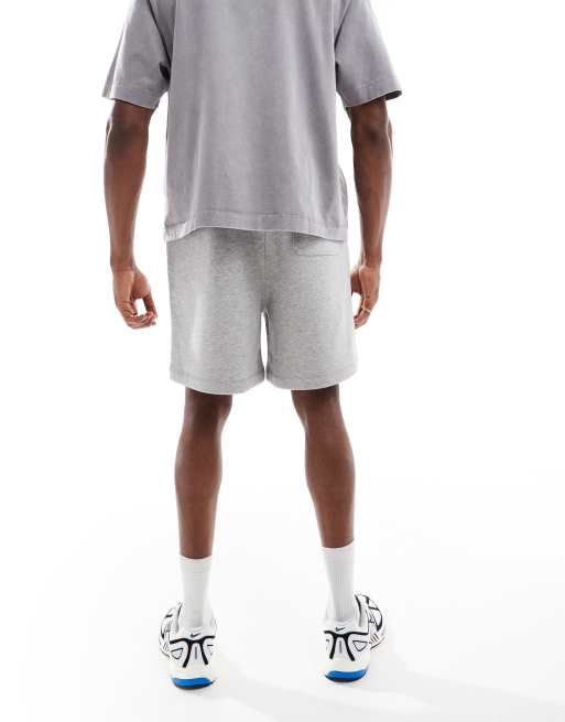 ASOS DESIGN essential mid length oversized shorts in gray heather 
