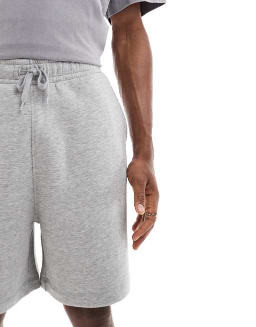 ASOS DESIGN essential mid length oversized shorts in gray heather 