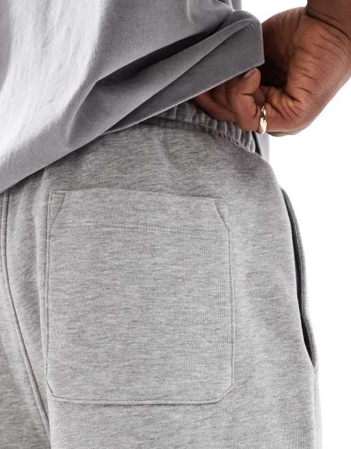 ASOS DESIGN essential mid length oversized shorts in gray heather 