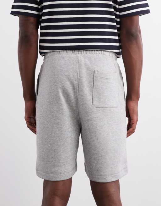 ASOS DESIGN essential mid length slim shorts in grey marl