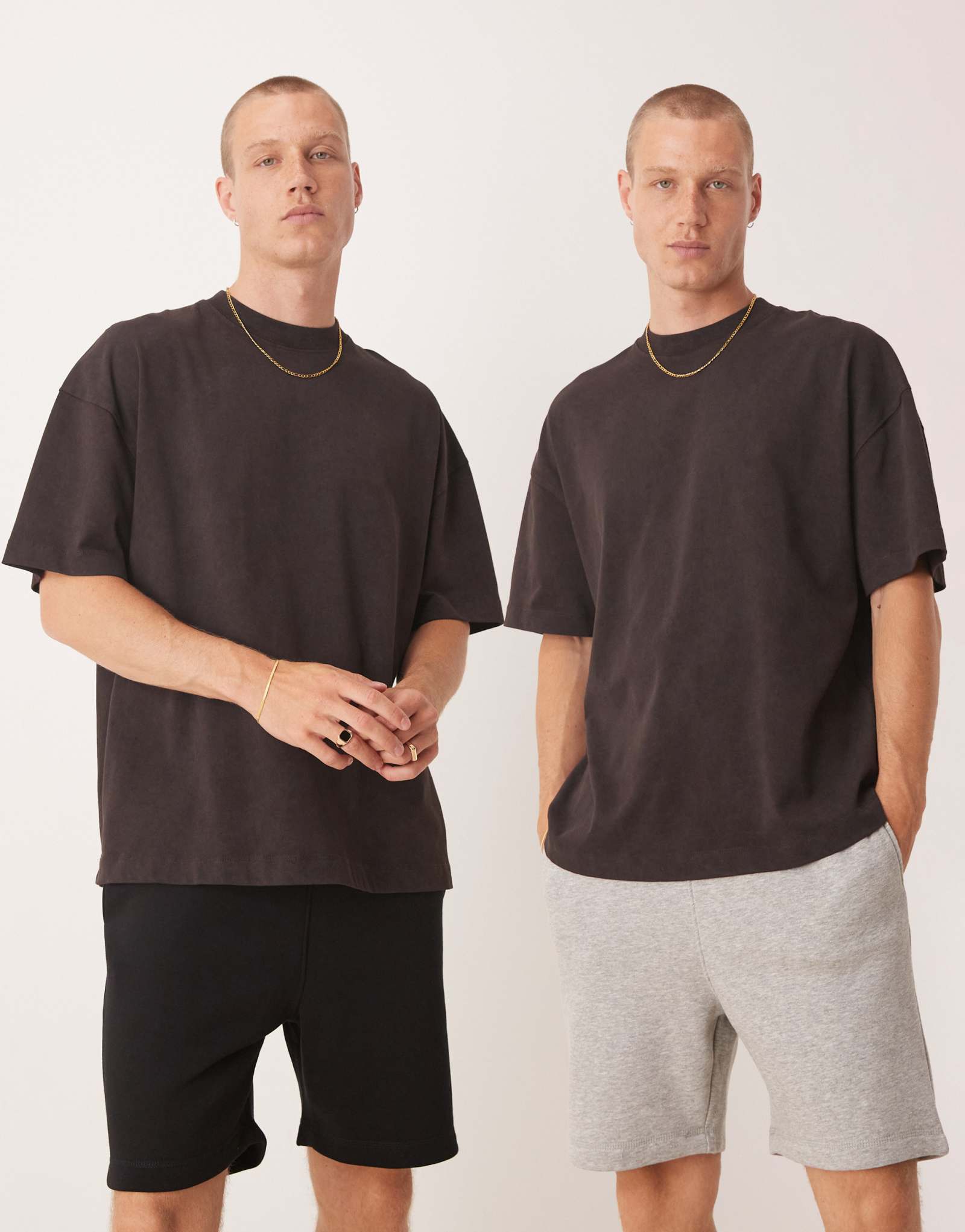Зауженные шорты средней длины multipack от ASOS DESIGN essential из черно-серого вереска