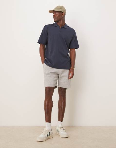ASOS DESIGN – Essential – Mittellange, schmal geschnittene Shorts in meliertem Grau - view 1