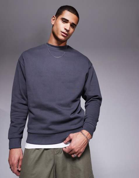ASOS DESIGN – Essential – Mörkgrå sweatshirt i oversize - view 1