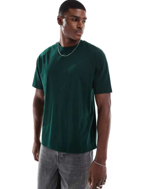 ASOS DESIGN – Essential – Mörkgrön, avslappnad t-shirt