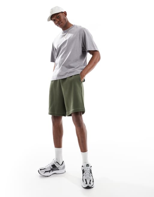 ASOS DESIGN – Essential – Mörkgröna, medellånga shorts i oversize