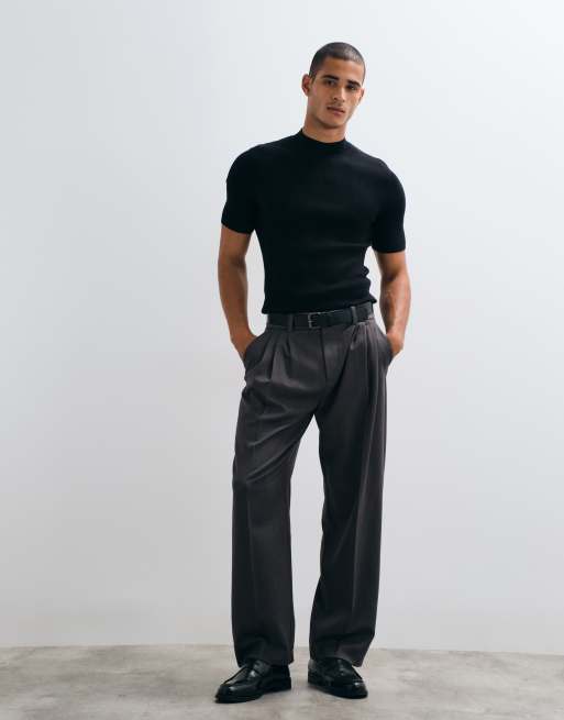 ASOS DESIGN Essential muscle fit fine-rib knit turtleneck in black, 3 of 5