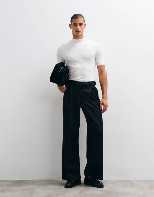ASOS DESIGN Essential muscle fit fine-rib knit turtleneck in off-white, 2 of 5