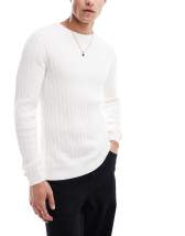 ASOS DESIGN muscle fit knit essential ribbed sweater in