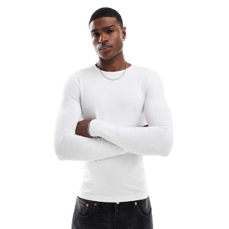 ASOS DESIGN essential muscle fit long sleeve t-shirt in