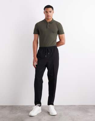 Asos Design Essential Muscle Fit Pique Polo In Green