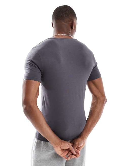ASOS DESIGN essential muscle fit t-shirt in charcoal
