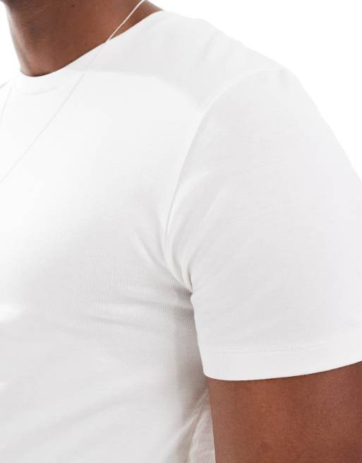 ASOS DESIGN essential muscle fit T-shirt in cream