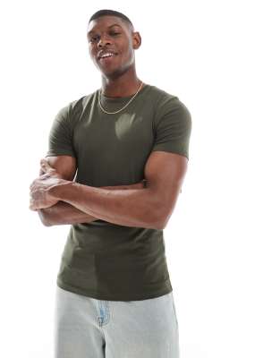 essential muscle fit t-shirt in dark green