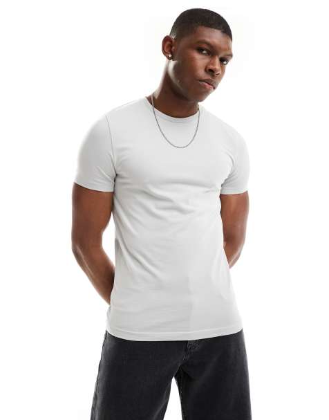 ASOS DESIGN essential muscle fit t-shirt in grey - view 1