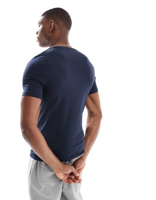 ASOS DESIGN essential muscle fit T-shirt in navy 