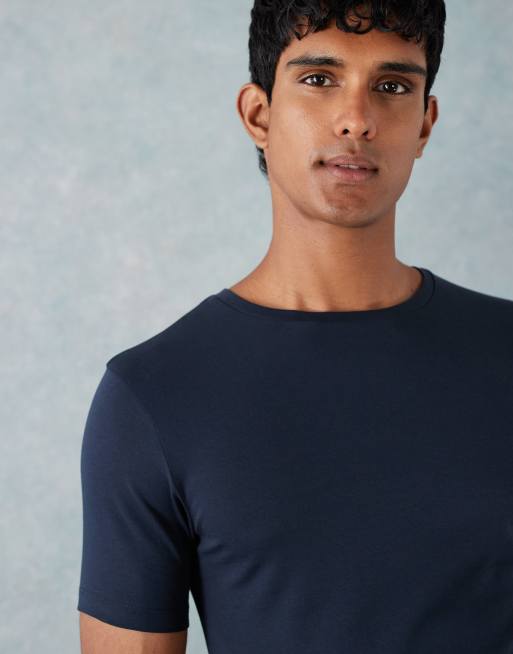 ASOS DESIGN essential muscle fit T-shirt in navy 