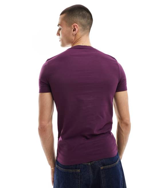 ASOS DESIGN essential muscle fit t-shirt in purple
