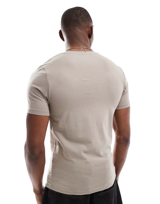 ASOS DESIGN essential muscle fit t-shirt in stone